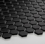 Płytka Heksagon Mały Czarny Mat 260x300mm