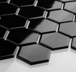 Płytka Heksagon Duży Czarny Połysk 271x281mm