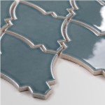 Płytka Arabeska Shield Teal Blue Połysk 297 x 271 mm