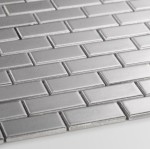 Płytka Mini Cegiełka Metallic Silver Matowa 300 x 300mm