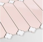 Płytka Cecile Pink Połysk z Białą Koniczyną