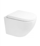 Zestaw Oltens Hamnes Kort Stille miska WC wisząca PureRim z powłoką SmartClean z deską wolnoopadającą biały 42526000