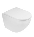 Zestaw Oltens Hamnes Stille miska WC wisząca PureRim z powłoką SmartClean z deską wolnoopadającą Ovan Slim biały 42522000