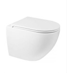 Zestaw Oltens Hamnes miska WC wisząca PureRim z powłoką SmartClean z deską wolnoopadającą Ovan Slim biały 42518000