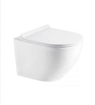 Zestaw Oltens Hamnes miska WC wisząca PureRim z powłoką SmartClean z deską wolnoopadającą Slim 42515000