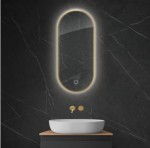Oltens Nordlis lustro 40x90 cm owalne z oświtleniem LED i systemem Klarglas 64113800