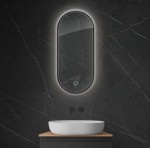 Oltens Nordlis lustro 40x90 cm owalne z oświtleniem LED i systemem Klarglas 64113300