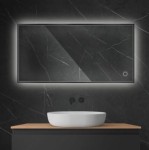 Oltens Nordlis lustro 60x120 cm prostokątne z oświetleniem LED i systemem Klarglas 64112300