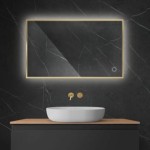 Oltens Nordlis lustro 60x100 cm prostokątne z oświetleniem LED i systemem Klarglas 64111800