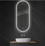 Oltens Nordlis lustro 50x120 cm owalne z oświtleniem LED i systemem Klarglas 641144000