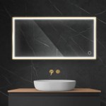 Oltens Nordlis lustro 60x120 cm prostokątne z oświetleniem LED i systemem Klarglas 64107800