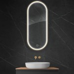 Oltens Nordlis lustro 50x120 cm owalne z oświetleniem LED i systemem Klarglas 64104800