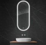 Oltens Nordlis lustro 50x120 cm owalne z oświetleniem LED i systemem Klarglas 64104000