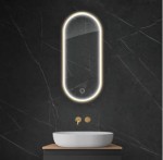 Oltens Nordlis lustro 40x90 cm owalne z oświetleniem LED i systemem Klarglas 64103800