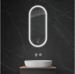 Oltens Nordlis lustro 40x90 cm owalne z oświetleniem LED i systemem Klarglas 64103000