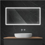 Oltens Nordlis lustro 60x120 cm prostokątne z oświetleniem LED i systemem Klarglas 64107000