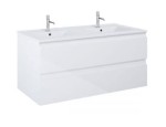 Oltens Vernal szafka 120 cm podumywalkowa wisząca z umywalką biały połysk 68464000