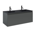 Oltens Vernal umywalka z szafką 120 cm czarny mat/grafit mat 68035400