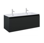 Oltens Vernal umywalka z szafką 120 cm biały połysk/czarny mat 68034300