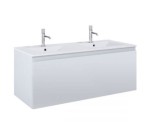 Oltens Vernal umywalka z szafką 120 cm biały połysk/szary mat 68034700