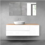 Oltens Vernal zestaw mebli łazienkowych 140 cm z blatem biały połysk/dąb 68264000