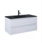 Zestaw Oltens Vernal umywalka z szafką 100 cm czarny mat/szary mat 68038700