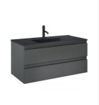 Zestaw Oltens Vernal umywalka z szafką 100 cm czarny mat/grafit mat 68038400