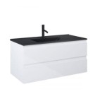 Zestaw Oltens Vernal umywalka z szafką 100 cm czarny mat/biały połysk 68038000