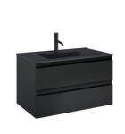 Zestaw Oltens Vernal umywalka z szafką 80 cm czarny mat 68037300