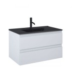 Zestaw Oltens Vernal umywalka z szafką 80 cm czarny mat/szary mat 68037700