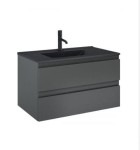 Zestaw Oltens Vernal umywalka z szafką 80 cm czarny mat/grafit mat 68037400