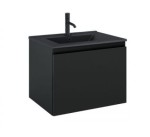 Zestaw Oltens Vernal umywalka z szafką 60 cm czarny mat 68013300