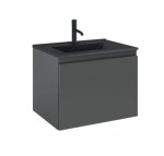 Zestaw Oltens Vernal umywalka z szafką 60 cm czarny mat/grafit mat 68013400