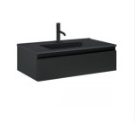 Zestaw Oltens Vernal umywalka z szafką 80 cm czarny mat 68007300