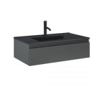 Zestaw Oltens Vernal umywalka z szafką 80 cm czarny mat/grafit mat 68007400