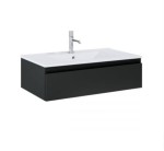 Zestaw Oltens Vernal umywalka z szafką 80 cm biały/czarny mat 68006300