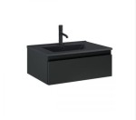Zestaw Oltens Vernal umywalka z szafką 60 cm czarny mat 68005300