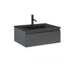 Zestaw Oltens Vernal umywalka z szafką 60 cm czarny mat/grafit mat 68005400