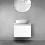 Oltens Vernal szafka 60 cm podumywalkowa wisząca biały połysk 60013000