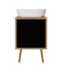 Oltens Hedvig szafka 50 cm podumywalkowa wisząca z półką czarny mat/dąb naturalny 60203360