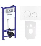 Zestaw Oltens Triberg Lule 5w1 stelaż podtynkowy z przyciskiem spłukującym białym 58300000