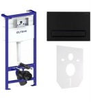 Zestaw Oltens Triberg Torne 5w1 stelaż podtynkowy z przyciskiem spłukującym czarny mat 58300300