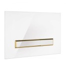 Oltens Torne przycisk spłukujący do WC szklany biały/złoty mat/biały 57202000