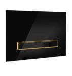 Oltens Torne przycisk spłukujący szklany do WC czarny/złoty mat/czarny 57202300