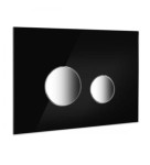 Oltens Lule przycisk spłukujący do WC szklany czarny/chrom 57201310