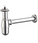 Oltens Molde syfon umywalkowy mosiężny butelkowy z korkiem chrom 02603100