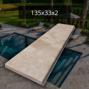 Trawertyn stopnie obrzeża do basenu bullnose classic 135x33x2cm