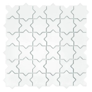 Star&Cross White Matt – Biała Matowa Mozaika Gresowa w Kształcie Gwiazdy i Krzyża DUNIN x HOUSE LOVES