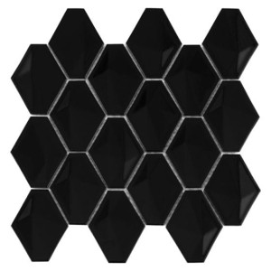 Mini Carat Black – Błyszczące Ceramiczne Płytki Ścienne 3D | DUNIN