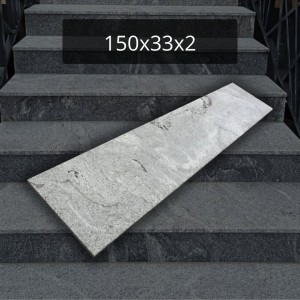 Stopnica granitowa szara Juparana Grey / Viscont White polerowana 150x33x2cm